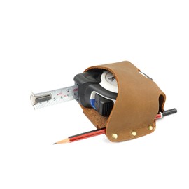 CestAntiQ, Large Leather Tape Measure Holder for Belt, Tool Holster with Easy Belt Loop for Craftsmen, Handymen, Carpenters, Electricians, Durable Hammer Pouch, Handmade