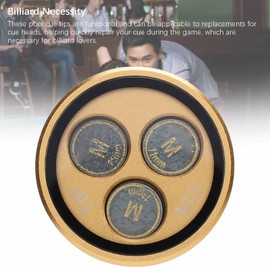 Keenso Puntas para Tacos de Billar Laminadas, Súper Suaves, Reparación Rápida, Caja de Almacenamiento, Aptas para Competición, Kit de Repuesto Verde de 3 Piezas con Material de Piel de