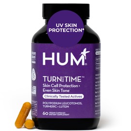 HUM Turn Back Time Turmeric Supplement for Youthful Looking Skin Support with Green Tea Extract, Lutein & Polyphenols, Skin Care Aging & Collagen Support Capsules for Even Tone, 60 Vegan Capsules