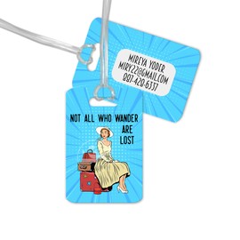 Not All Who Wander Are Lost - Personalized Women's Luggage Tag