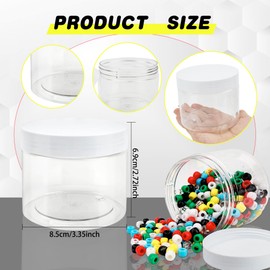 30 Pcs 10 oz Plastic Jars with Lids Wide Mouth Clear Food Storage Containers Empty Cosmetics Containers Craft Storage Favor Jars for Kitchen Storage Spices Dry Food Body Butter Making