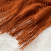 BATTILO HOME Caramel Throw Blanket Geometric Pattern Indoor Outdoor Knitted