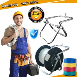 Folding Durable Single Spool Cable Rack - Commercial Industrial Grade Steel Wire Dispenser - Spool Rack Cable Box - Spool Dispenser Bulk Cable Holder & Load Capacity 100 lbs - 16in