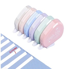 Correction Tapes, 6 Pack Macaron Color Correction Tape, 0.2 x 197 inch, Instant Corrections, Easy to Use Applicator, White Out Correction Tape for School, Office, Crafting
