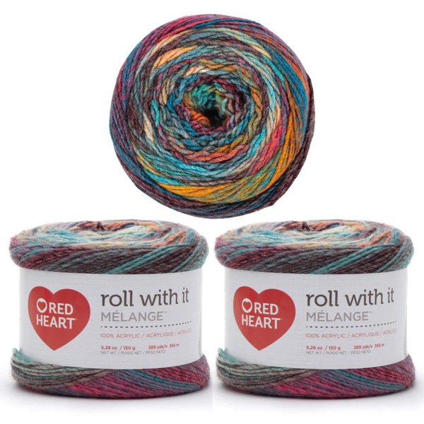 Red Heart Roll with It Melange Show Time Yarn -