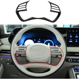 Korlot Carbon Fiber Style Interior Steering Wheel Cover Trim for 2020-2024 Hyundai Sonata for 2023-2025 Palisade