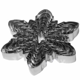 Snowflake Cookie Cutter Set of 10 pcs, Stainless Steel Snowflake Shaped Christmas Cookie Cutters Fondant Baking Molds, From Large Size/7.9 Inches to Small Size/1.6 Inches