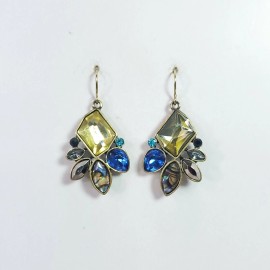 Fashion Jewelry E0665 Vintage Retro Style Antique Gold Tone Multi Rhinestones Drop Hook Earrings