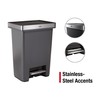 Rubbermaid Premier High-Capacity Step-On Trash Can, 19 Gallon, Single or