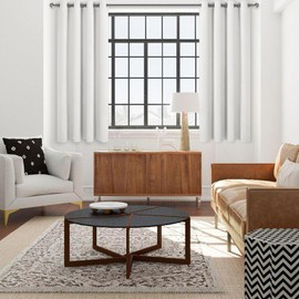 DWCN 60 Inch Wide Curtains for Living Room, Room Darkening Drapes 63 Inch Length, Ivory Extra Wide Curtain - W60 x L63 Inches Long, 2 Panels