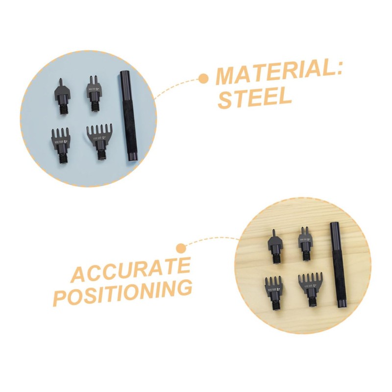 CHILDWEET 1 Set Detachable Leather Hole Punch Tool Kit DIY