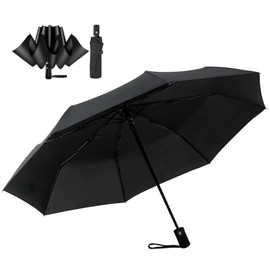 Folding Umbrella, One-touch Automatic Opening/Closing, Men's Umbrella, Folding Umbrella, Women's, 8 Ribs, Windproof Umbrella, Teflon Treatment, Rainy Season Protection, Typhoon, Heavy Rain, Large