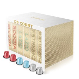 Piu Bello Coffee Pods Variety Pack - Nespresso Machine (Original) Compatible Capsules with 3 Intense Flavors, Dark Roast, Low Acidity - Rich & Balanced Taste - Kosher (3 Flavor Multipack 120 Count)