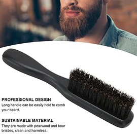 Cepillo Barba, Cepillo para Barba Hombre, Cepillo para el Cuidado de la Barba, Cerdas Rígidas de Jabalí Cepillo para Barba Peines para el Cabello con Mango de Madera para Barbas