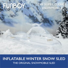 FUNBOY Winter Fun Inflatable Snowmobile, Single, Clear Single