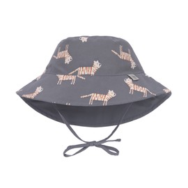 LÄSSIG Baby Children's Sun Hat Beach Hat Summer Hat Sun Protection Children's Hat Baby Hat Reversible Breathable UV Protection 80/Sun Protection Bucket Hat Tiger Grey Size: 43/45