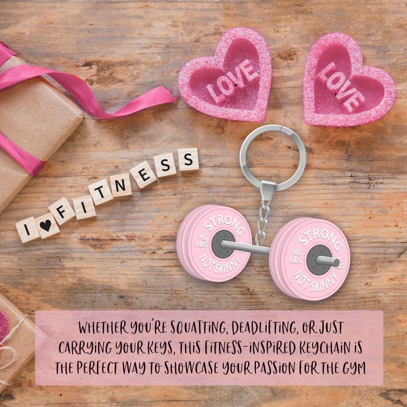 UBUN2 Mini Barbell Keychain - Strong Not Skinny | Fitness