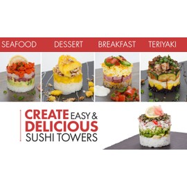 The Original Sushi Tower Kit Add-On Component – 3pc Heart Shaped Personal Tower Set - Premium Stainless Steel Sushi Making Set - The Art of Elevated Sushi - Homemade Gourmet Sushi Your Way