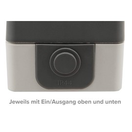 McPower Surface-Mounted Wet Room Socket, Secure, IP44 Splashproof, 250 V ~ / 16 A, Protective Contact, Robust Wall Socket for Outdoors, Wet Rooms, Grey