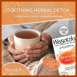 Wissotzky Wellness Immune Herbal Tea, 20 Tea Bags | Caffeine Free | With Ginger, Turmeric, Echinacea & Lemon | Herbal Tea for Immune Support & Daily Wellness | Bright, Invigorating Flavor