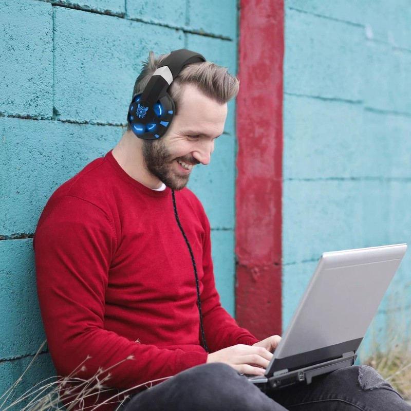 ONIKUMA K2 Pro wired Luminous Computer Gaming Headset (Black Blue)