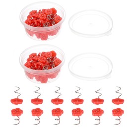 PATIKIL 100 Pcs Upholstery Twist Pins, Headliner Bed Pins Furniture for Bed, Armrest, Slipcovers, Skirt, Bed Skirts, Fabric, Sofa(Red Rose, 0.63 x 0.55 Inch)