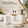 Set 4 Baño Dispensador, Jabonera, Porta Cepillos, Vaso Blanco