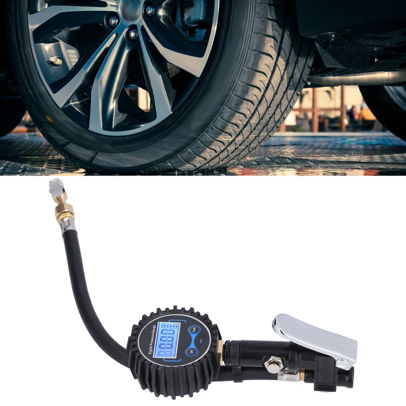 300PSI Tire Inflator Meter LCD Digital Display Inflation Pressure Gauge