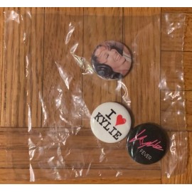 Set of 3 Original Kylie Minogue Pinback Buttons Fever Promo Badges 1'' 2001 NEW!