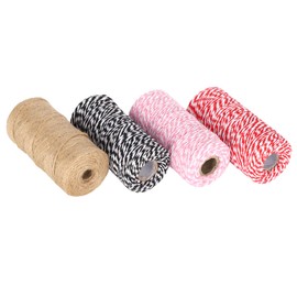 4 piezas cuerda embalaje cordel algodón, Cordel algodón para panadería cuerda para envolver Cuerda cuerda Navidad para baby shower hornear manualidades y envolver regalos