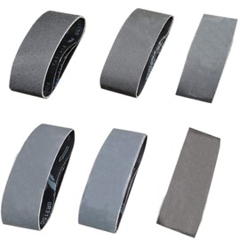 Tonmp 18 PCS 3 x 18 Inch Premium Silicon Carbide Sanding Belts Assortment- 3 Pcs Each of 80,120, 240, 400, 800,1000 Grits Knife Sharpening Sander Belt Kits for Belt Sander (3x18 inch)