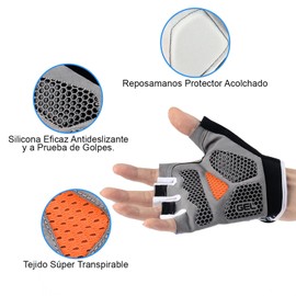 GALASALA Guantes para Gym Deportivos con Diseño de Medio Dedo y Antideslizante Transpirable Guantes Deportivos Ciclismo Mujer y Hombre para Gym, Ciclismo, Deportes, Escalada (Azul, X-Large)