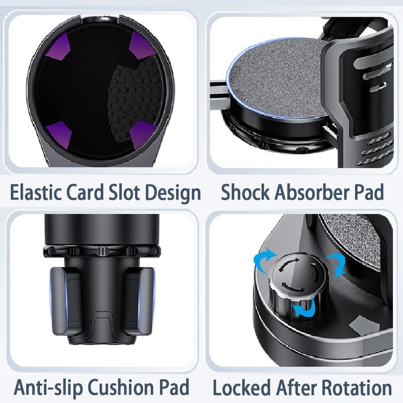 Upgrade Dual Cup Holder Expander, 2 in 1 Multifunction Cup