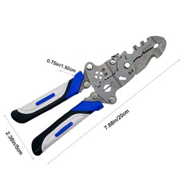 Wissppoott 10 in 1 Foldable Wire Stripper - Stainless Steel Multifunctional Tool with Crimper & Cutter for Electricians, DIY, Home Construction (Compact Foldable Design)