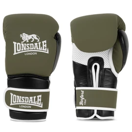 Lonsdale Barford Leather Boxing Gloves Olive/Black/White 10 oz
