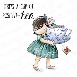 Stamping Bella Cling Stamps, Tiny Townie Loves Tea -EB1070