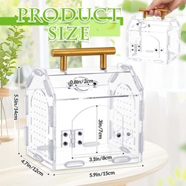 Teenyyou Jumping Spider Enclosure, Acrylic Tarantula Enclosure, Insect Terrarium with Handle and Magnetic Door, Transparent Terrarium for Reptiles, Amphibians, Spiders and Small Invertebrates