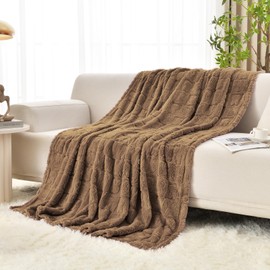 GIOKARNNA Bunny Checkered Throw Blankets,Soft Warm Blankets for Lover Women Men Friends Gifts Pets,Lightweight Fuzzy Blanket for Couch Sofa Bed Travel and Camping(Burro,50"x60")