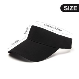 Homiliky Sun Visor Hat Adjustable Baseball Cap Long Peak Thicker Sweatband Sun Visors for Women Men Golf Fishing Tennis Running Cycling Outdoor Sports (AU, Alpha, One Size, X-Large, Black)