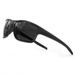 BLBAN - anteojos de sol deportivas polarizadas para hombres y mujeres, ideales para golf, pesca, ciclismo, correr, béisbol, protección UV400, Marco negro/ lente negro