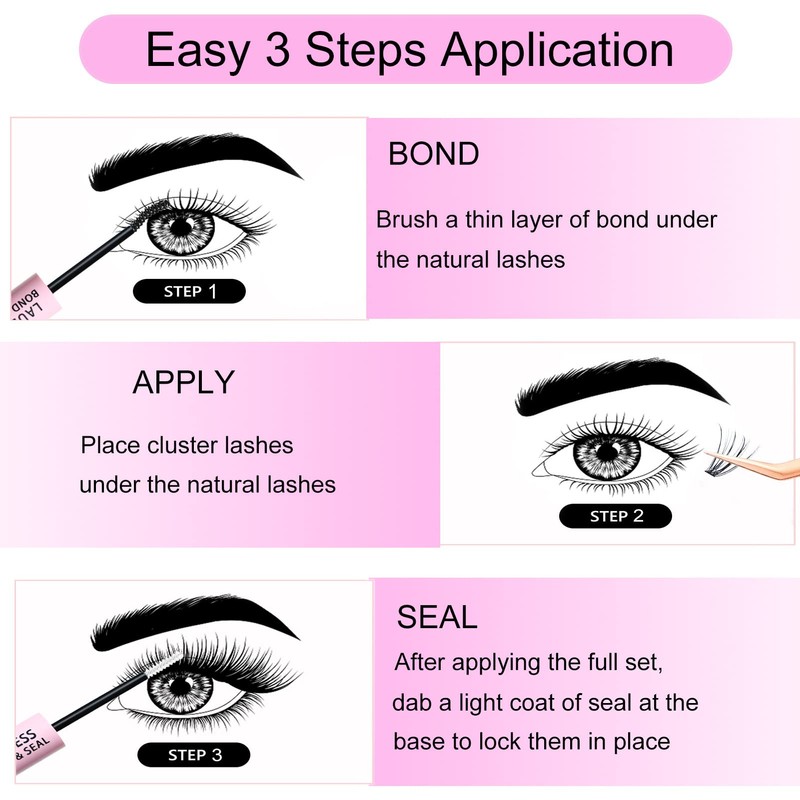 Eyelash Glue for Cluster Lashes Bond and Seal Lash Glue