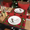Ohok Christmas Place Mats Washable Set of 4 Polyester Linen