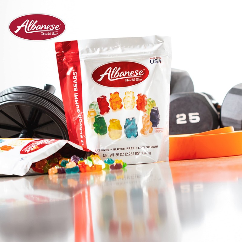 Albanese World's Best 12 Flavor Gummi Bears, 36oz Bag of