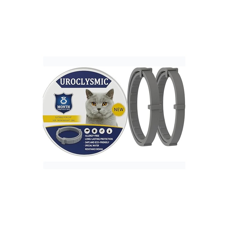 UroClysmic 2 Pack Collar for Cats, Waterproof Adjustable Cat Collars