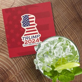 Unbranded Trump 2024 Take America Back 4'' X 4'' Square Wooden Coaster