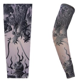 UV Arm Cover, Arm Cover Tattoo Sleeve, Tattoo, Sportswear, UV Sun Protection Unisex Free Size 1 Pack -