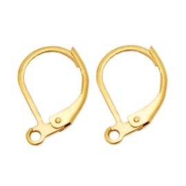 Adabele BF190 - Ganchos hipoalergénicos resistentes al deslustre, 15 mm de largo, chapados en oro, 20 unidades