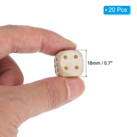 PATIKIL 18mm Wooden Dice, 20Pcs Numbers 1-6 Cube Dice with Round Corner 6 Sides Square Wood Blocks for DIY Craft Projects