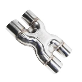 Welded Exhaust X Pipe 2.5"ID Dual Inlet/Outlet Crossover Exhaust X-Pipe Stainless Steel