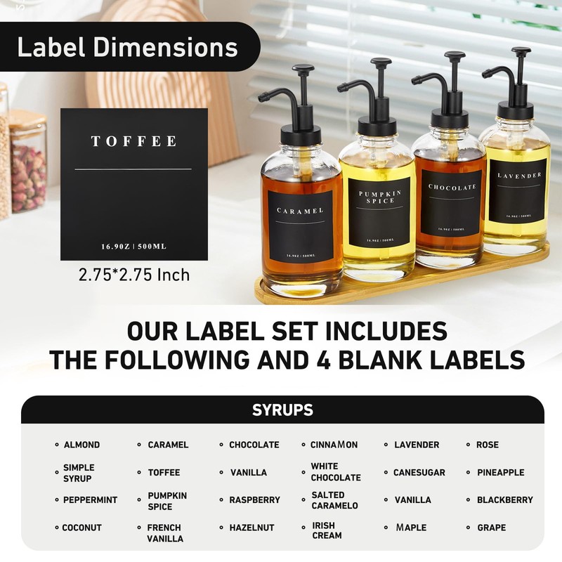 Coffee Syrup Dispenser for Coffee Bar, Coffee Syrup Pump Dispenser,